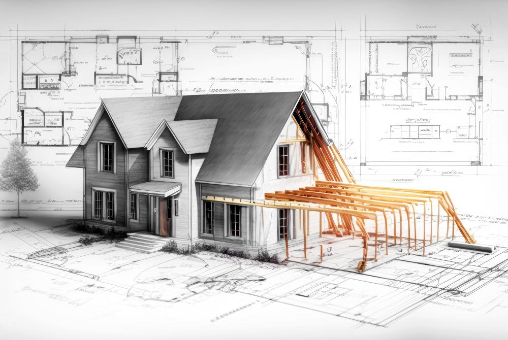 dessin maison en 3d et plans de construction